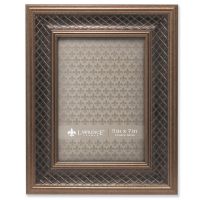 Lawrence Frames 648057 5x7 Gray Enamel and Silver Metal Picture Frame-8x10 without Mat