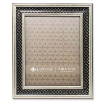 Lawrence Frames 8x10 Haber Silver and Black Lattice Picture Frame