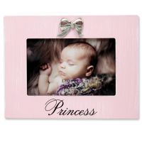 Lawrence Frames 6x4 Pink Wash Princess Picture Frame Bow Ornament