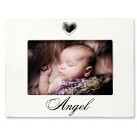 Lawrence Frames 6x4 White Wash Angel Picture Frame Heart Ornament