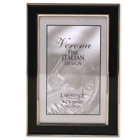 Lawrence Frames  Silver Plated 4x6 Metal with Black Enamel Picture Frame