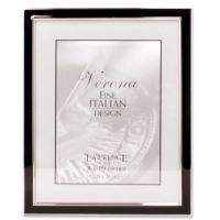 Lawrence Frames  Silver Plated 8x10 Metal with Black Enamel Picture Frame