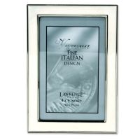 Lawrence Frames  Silver Plated 4x6 Metal with White Enamel Picture Frame