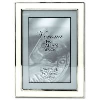 Lawrence Frames  Silver Plated 5x7 Metal with White Enamel Picture Frame