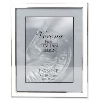 Lawrence Frames  Silver Plated 8x10 Metal with White Enamel Picture Frame