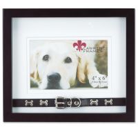 Lawrence Frames  Walnut Wood Double Mat 6x4 Picture Frame - Dog Collar Design