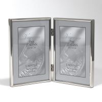 Lawrence Frames 4x6 Hinged Double Simply Silver Metal Picture Frame