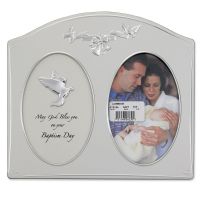 Lawrence Frames  Silver Metal 4x6 Baptism Day Picture Frame