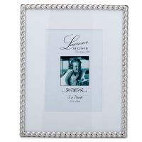 Lawrence Frames  710080 Silver Metal Rope 8x10 Matted for 5x7 Picture Frame