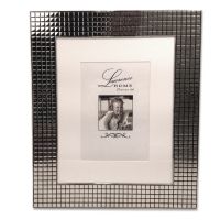 Lawrence Frames  710580 Hollywood Silver Metal Squares 5x7 Matted for 5x7 Picture Frame