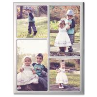 Lawrence Frames  710688 Silver Standard Metal Four Opening  Picture Frame