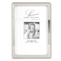 Lawrence Frames Silver Metal 4x6 Picture Frame with Delicate Outer Border of Beads