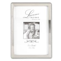 Lawrence Frames Silver Metal 5x7 Picture Frame with Delicate Outer Border of Beads