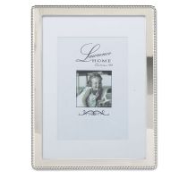 Lawrence Frames Silver Metal 8x10 Picture Frame with Delicate Outer Border of Beads