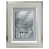 Lawrence Frames  4x6 Metal Picture Frame Silver-Plated Step