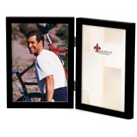 Lawrence Frames  4x6 Hinged Double Black Wood Picture Frame - Gallery Collection