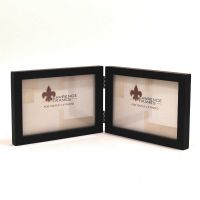 Lawrence Frames  4x6 Hinged Double (Horizontal) Black Wood Picture Frame - Gallery Collection