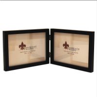 Lawrence Frames  5x7 Hinged Double (Horizontal) Black Wood Picture Frame - Gallery Collection