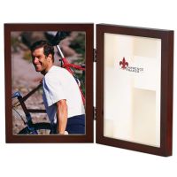 Lawrence Frames  4x6 Hinged Double Walnut Wood Picture Frame - Gallery Collection