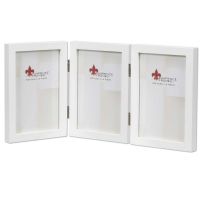 Lawrence Frames  4x6 Hinged Triple White Wood Picture Frame - Gallery Collection