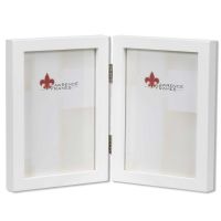 Lawrence Frames  5x7 Hinged Double White Wood Picture Frame - Gallery Collection