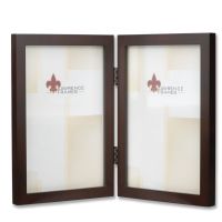 Lawrence Frames  755946D Espresso Wood 4x6 Hinged Double Picture Frame