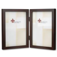 Lawrence Frames  755957D Espresso Wood 5x7 Hinged Double Picture Frame