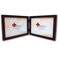 Lawrence Frames  755975D Espresso Wood 7x5 Hinged Double Picture Frame