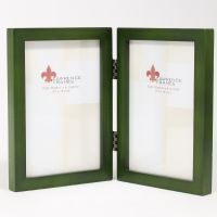 Lawrence Frames  4x6 Hinged Double Green Wood Picture Frame - Gallery Collection