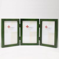 Lawrence Frames  4x6 Hinged Triple Green Wood Picture Frame - Gallery Collection