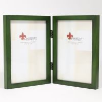 Lawrence Frames  5x7 Hinged Double Green Wood Picture Frame - Gallery Collection