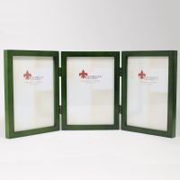 Lawrence Frames  5x7 Hinged Triple Green Wood Picture Frame - Gallery Collection