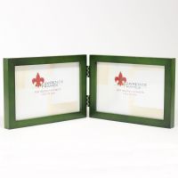 Lawrence Frames  4x6 Hinged Double (Horizontal) Green Wood Picture Frame - Gallery Collection