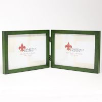 Lawrence Frames  5x7 Hinged Double (Horizontal) Green Wood Picture Frame - Gallery Collection