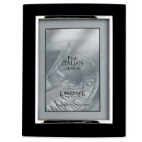 Lawrence Frames  Domed Black Metal 8x10 with Silver Inner Edge Picture Frame