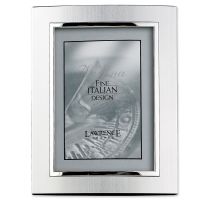 Lawrence Frames  Domed Brushed Silver Metal 8x10 with Shiny Silver Inner Edge Picture Frame