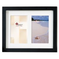 Lawrence Frames  Black Wood Double 4x6 Matted Picture Frame