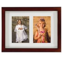 Lawrence Frames  Walnut Wood Double 4x6 Matted Picture Frame