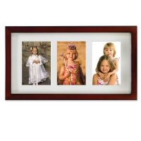 Lawrence Frames  Walnut Wood Triple 4x6 Matted Picture Frame