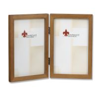 Lawrence Frames  766046D Nutmeg Wood 4x6 Hinged Double Picture Frame