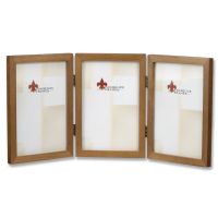 Lawrence Frames  766046T Nutmeg Wood 4x6 Hinged Triple Picture Frame