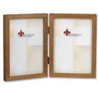 Lawrence Frames  766057D Nutmeg Wood 5x7 Hinged Double Picture Frame