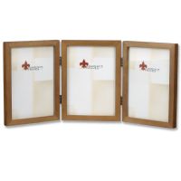 Lawrence Frames  766057T Nutmeg Wood 5x7 Hinged Triple Picture Frame