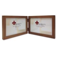 Lawrence Frames  766064D Nutmeg Wood 6x4 Hinged Double Picture Frame