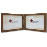 Lawrence Frames  766075D Nutmeg Wood 7x5 Hinged Double Picture Frame