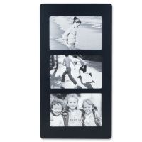 Lawrence Frames  Black Wood 6x4 Multi Triple Horizontal Picture Frame