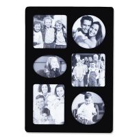 Lawrence Frames  Black Wood Multi 6 Opening Picture Frame