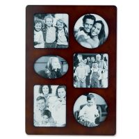 Lawrence Frames  Walnut Wood Multi 6 Opening Picture Frame