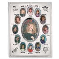 Lawrence Frames  My School Years Silver Plated  8x10 Multi Picture Frame