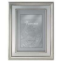 Lawrence Frames  5x7 Silver Plated Metal Picture Frame - Brushed Silver Inner Panel